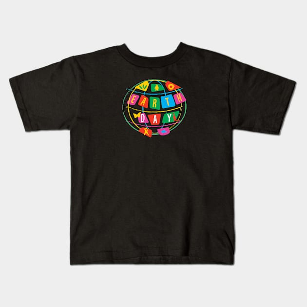 The Earth Day Celebrations Kids T-Shirt by jazzworldquest